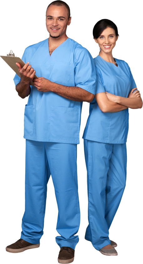 Portrait of Male and Female Nurses